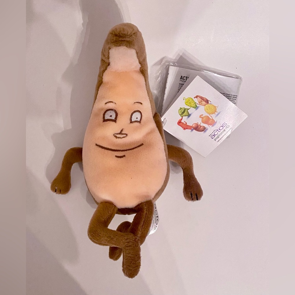 NWT VTG Plush Stuffed 90s Y2K Beanie Teaching Educational Tool Toy Brown Tan